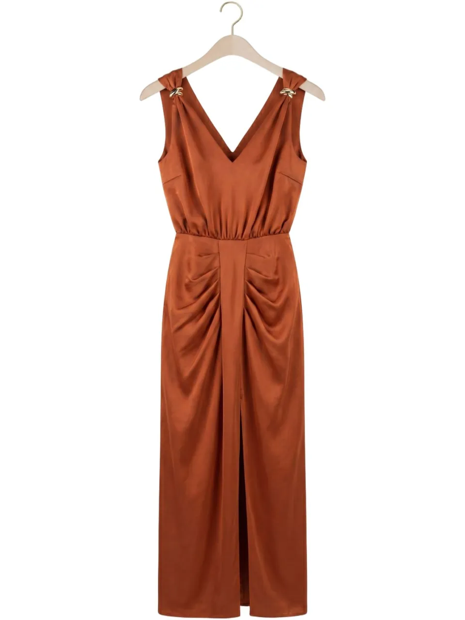 Dames Jurken Dante6-marcia Satin Maxi Dress - Oranje, foto 2