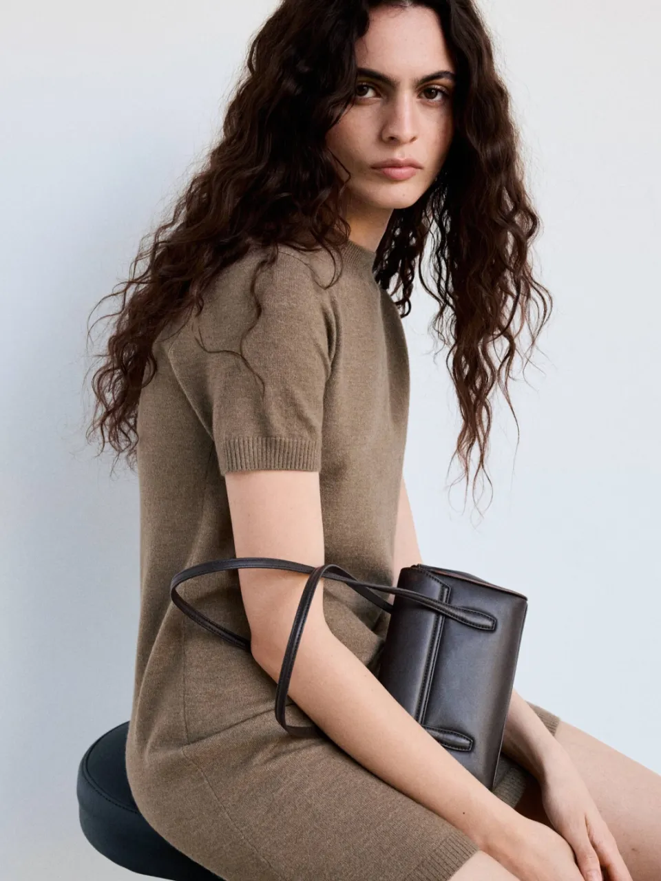 Mango korte jurk met wol - beige, foto 3