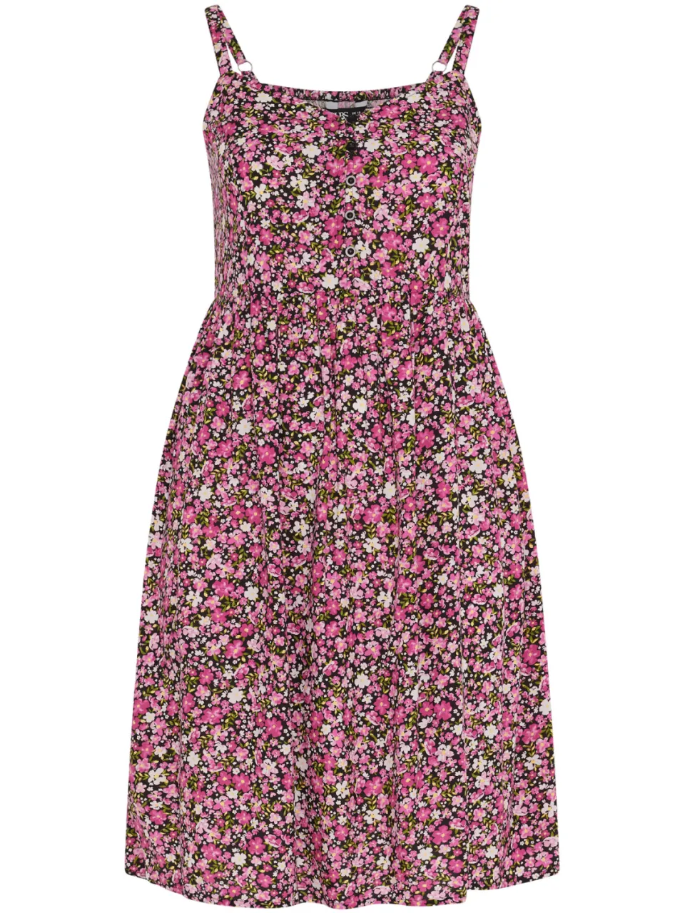 Yours Roze Midizomerjurk Met Bloemenprint En Spaghettibandjes-64, foto 3