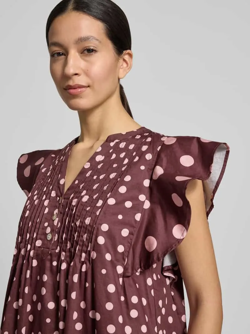 Christian Berg Woman relaxed fit midi-jurk met plooien chocoladebruin, foto 4