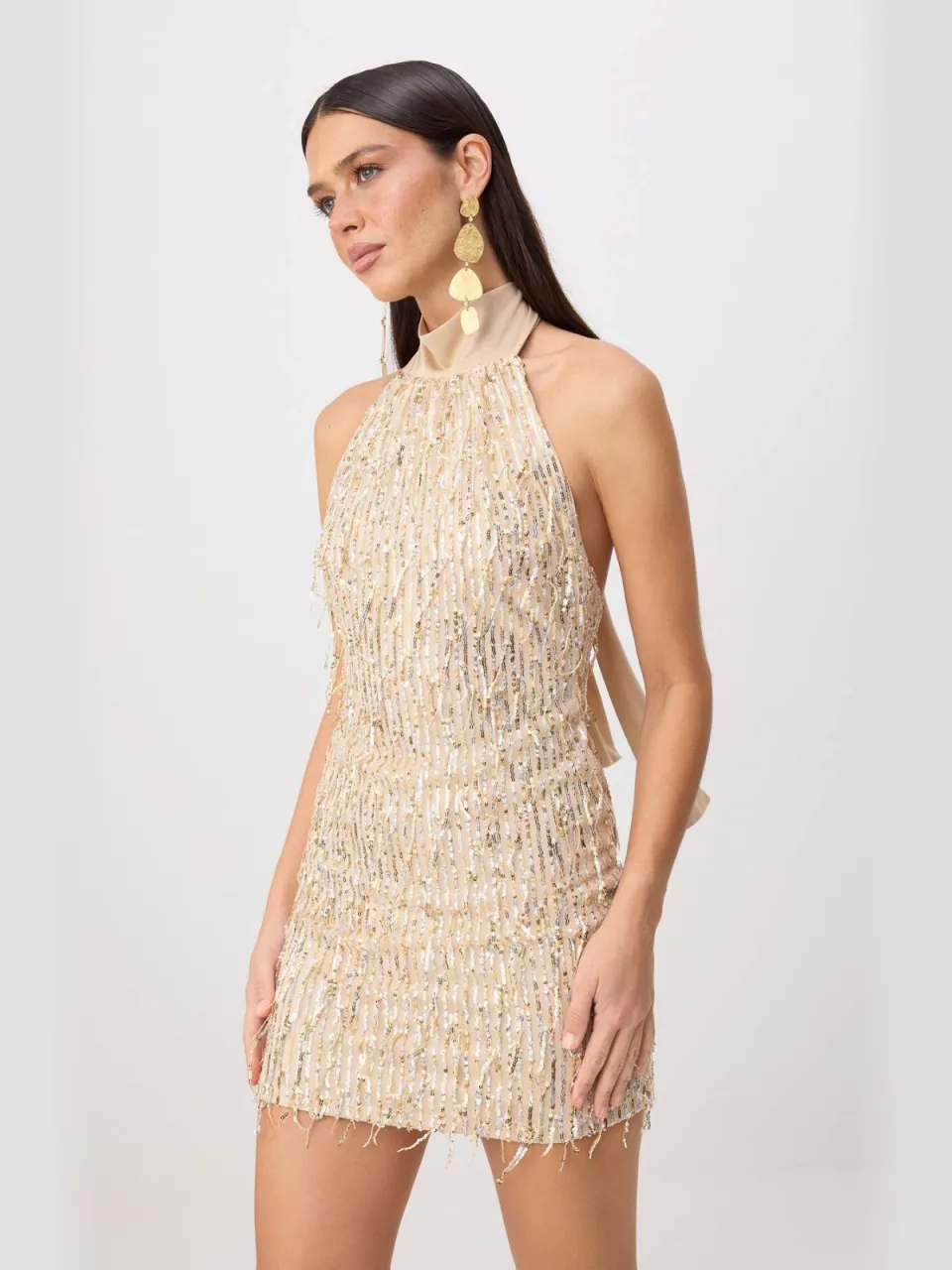 Trendyol TRENDYOLMİLLA Dames Beige Effen Kort / Mini Mouwloos Bodycon Jurken, foto 2