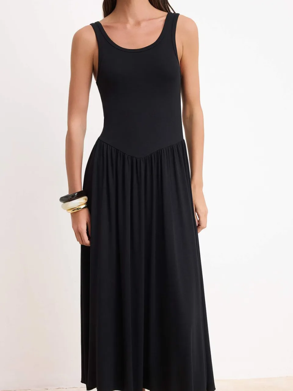 Turkishsouq Platte, mouwloze maxi-skaterjurk voor dames zwart, foto 2