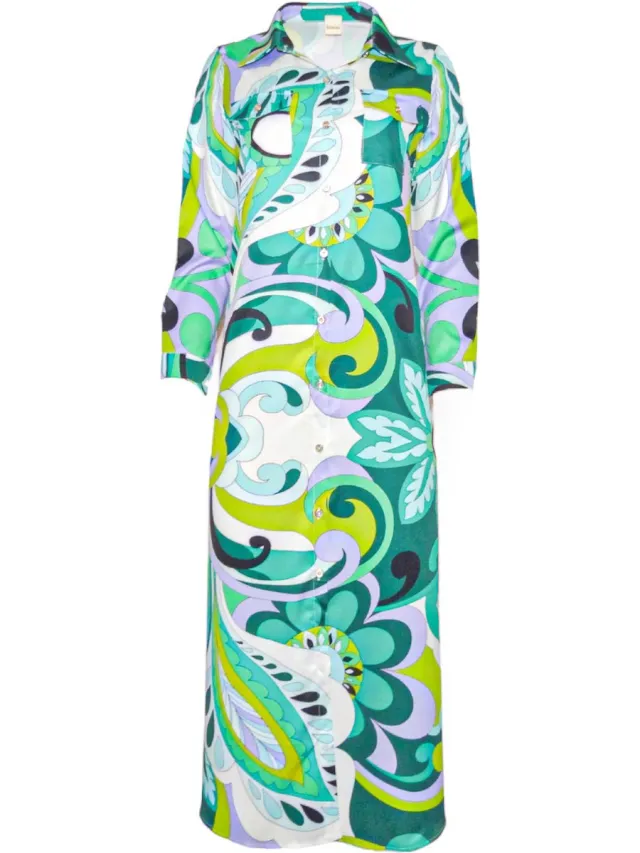 Ibramani Megan Jurk - Dames Overhemd - Dames Blousejurk - Dames Lange Blouse - Dames Kleding - Zomer Blouse Jurk Dinasty Green