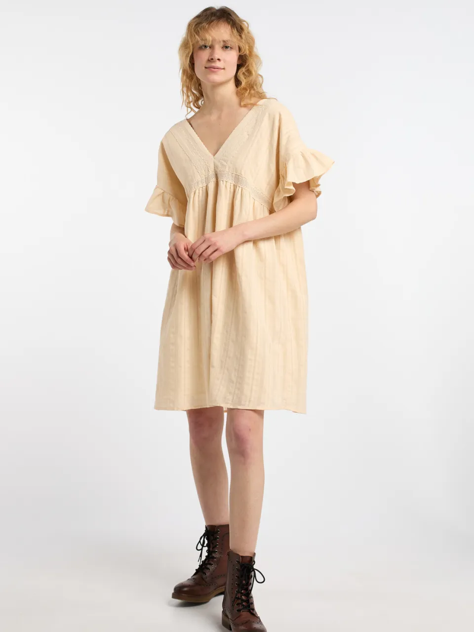 dreimaster Jurk Dames Beige crème