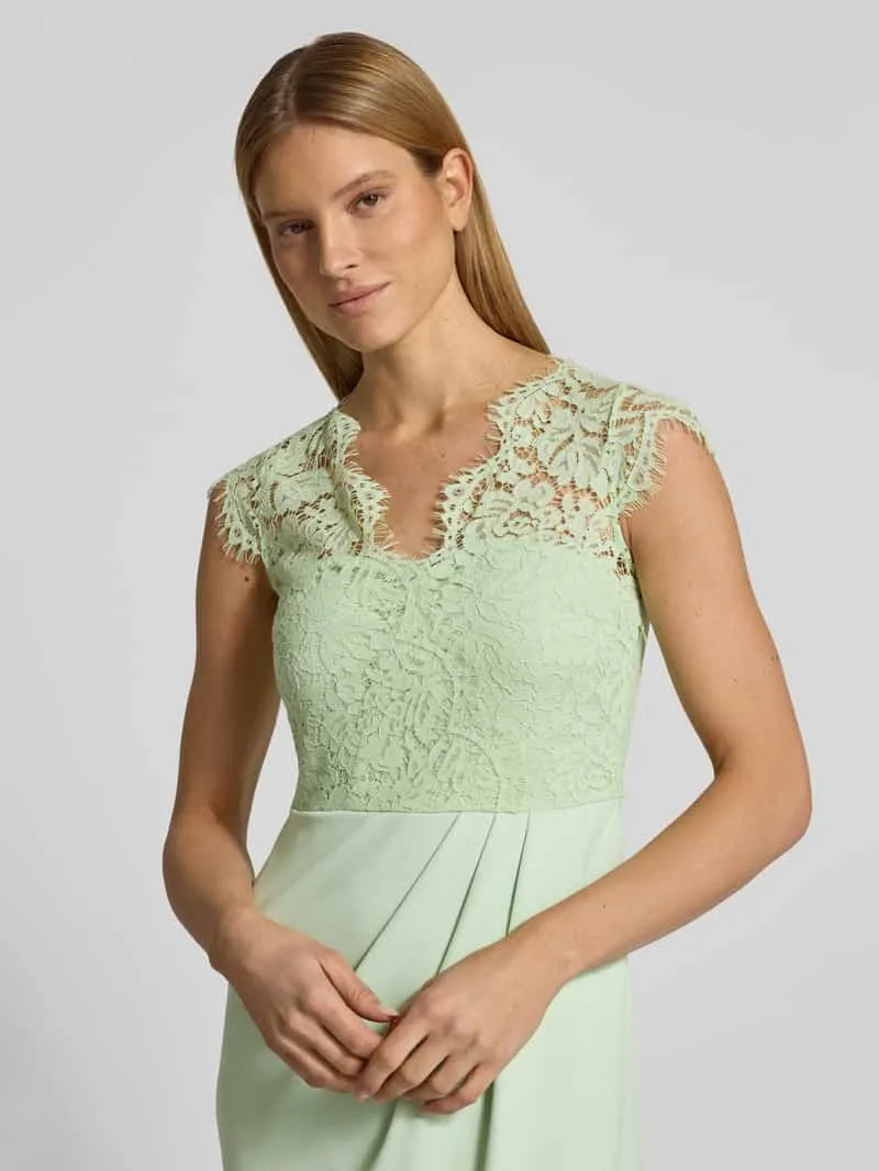 Vila Midi-jurk met kant Model 'CLARA' groen, foto 5