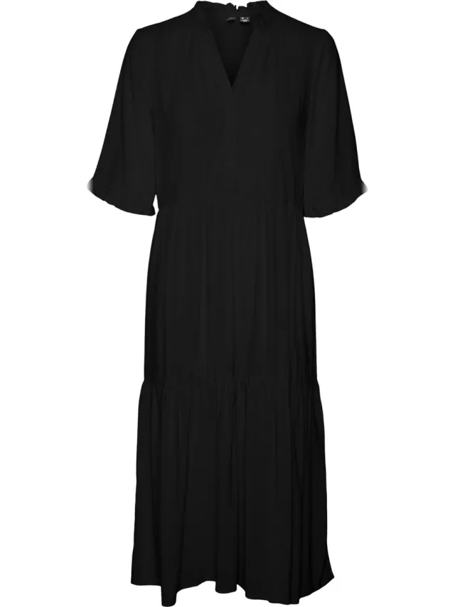 Vero Moda Lange Jurk Vero Moda Sallie Zwart
