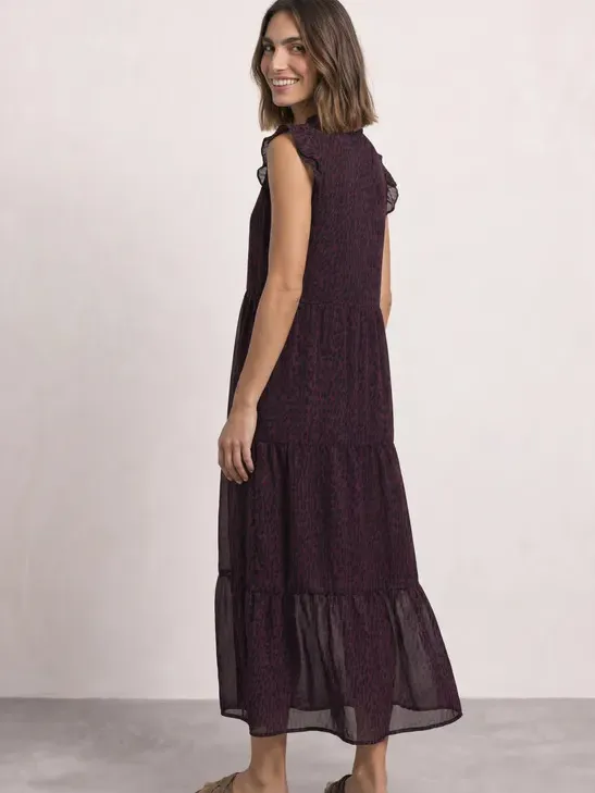 Street One Maxi-chiffonjurk met volants en print rood, foto 2