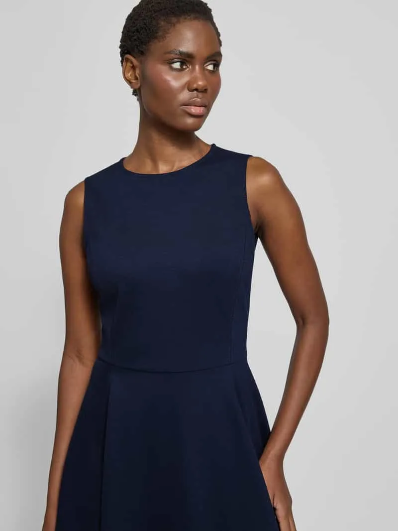 Lauren Ralph Lauren Knie-lange jurk van viscosemix met riem Model 'CHARLEY' marineblauw, foto 5