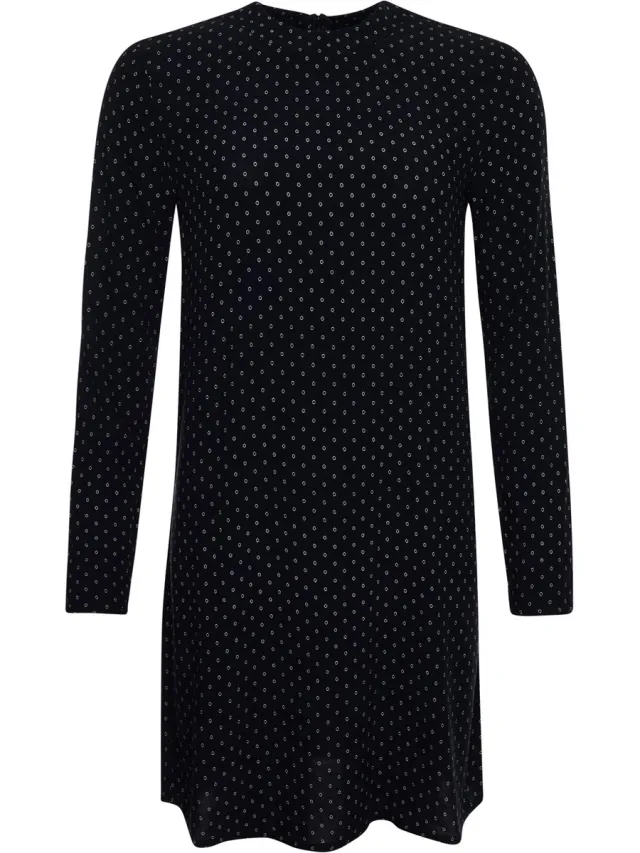 Superdry Studios geweven mini-jurk met lange mouwen - Dames - Jurken black 70s geo