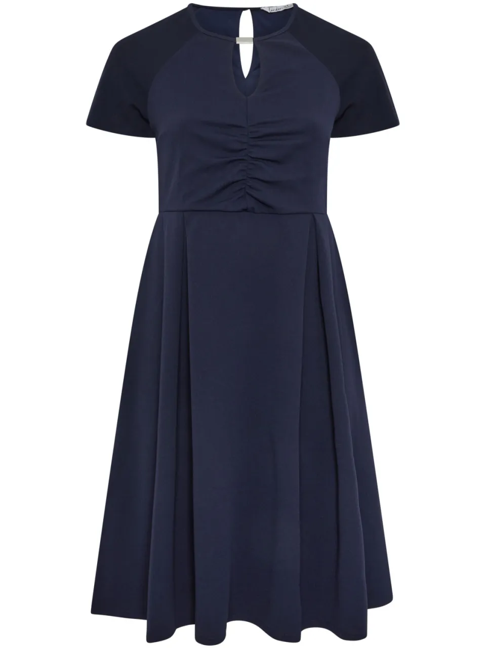 Yours London Marineblauwe Skaterjurk Met Keyholeuitsparing-56, foto 4