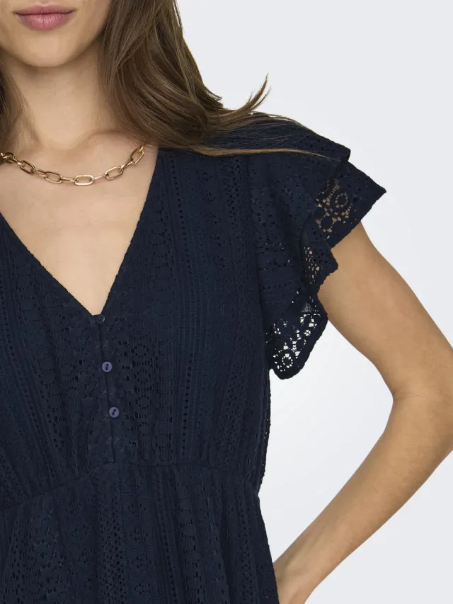 Only ONLHELENA LACE CAPSL DRESS WVN NOOS - Dames - Mini jurken Night Sky