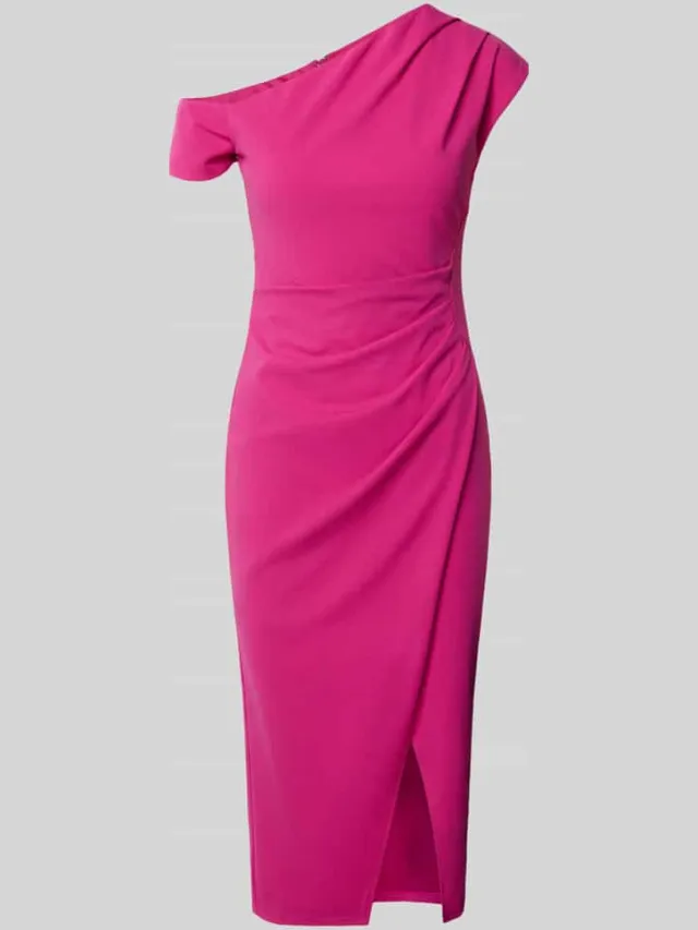 Lipsy Slim fit midi-jurk met loopsplit felroze, foto 2