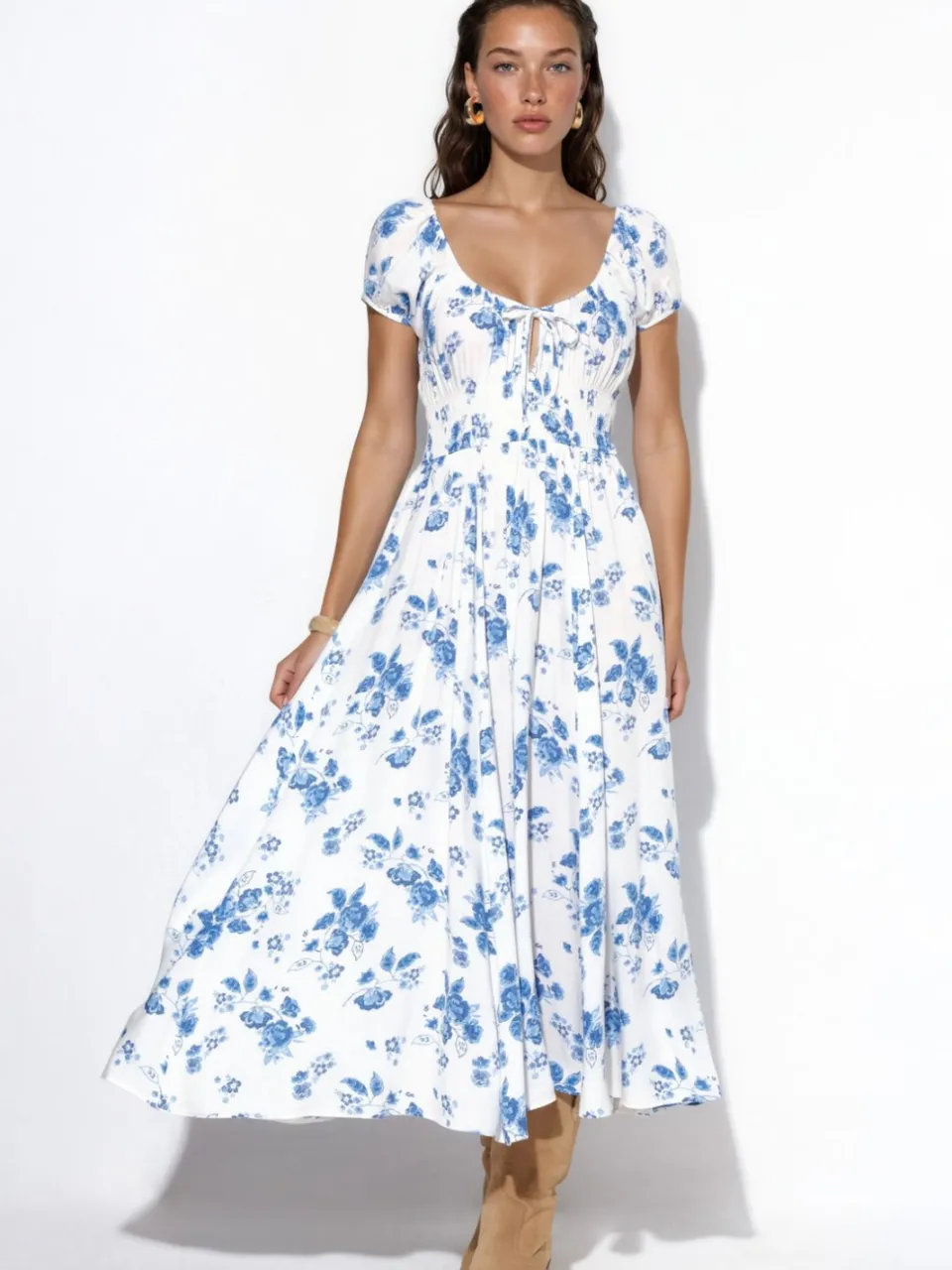 Busem Bloemige Viscose Maxi Jurk veelkleurig, foto 2