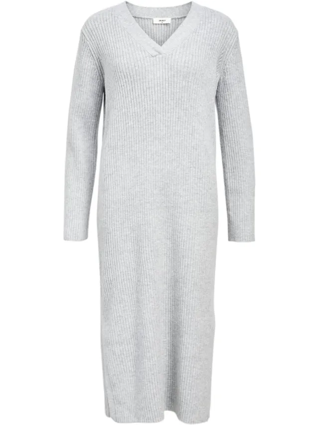 OBJECT COLLECTORS ITEM Object Maxi jurk Gebreid Light Grey Melange