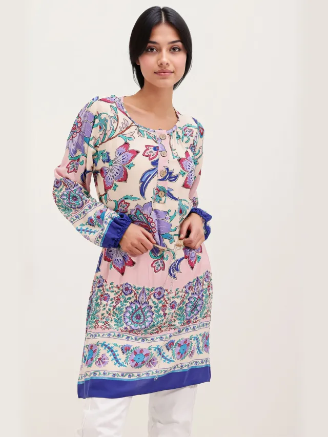 Big Dart Bloemige Mini-jurk met Strik Paars
