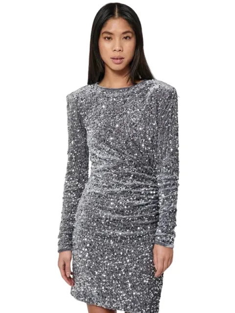 Norr Milan dress silver Zilver