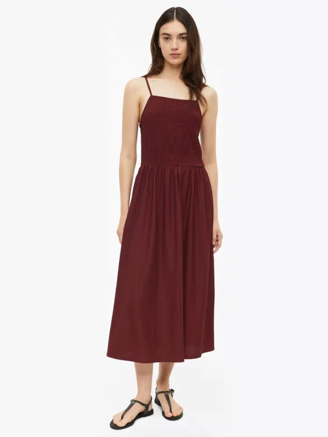 S.Oliver female - Spaghettibandjurk met smokdetail bordeaux