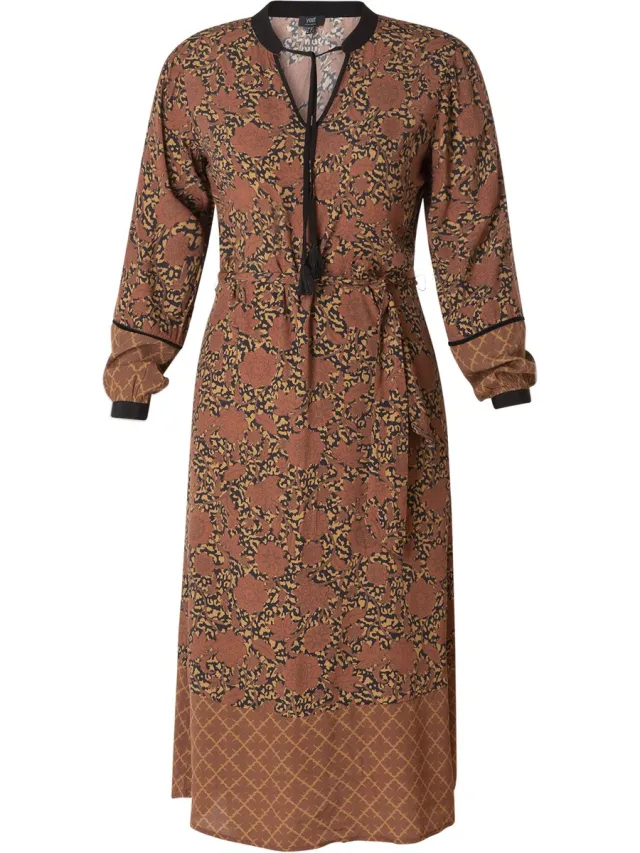 Yesta Jurk Billie Yesta 122 cm print Warm Brown Multi