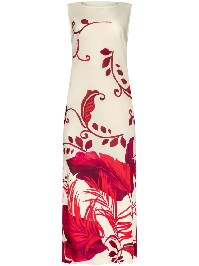 Lisca Lange Jurk Lisca Mouwloze zomer maxi-jurk PORTOFINO Rood