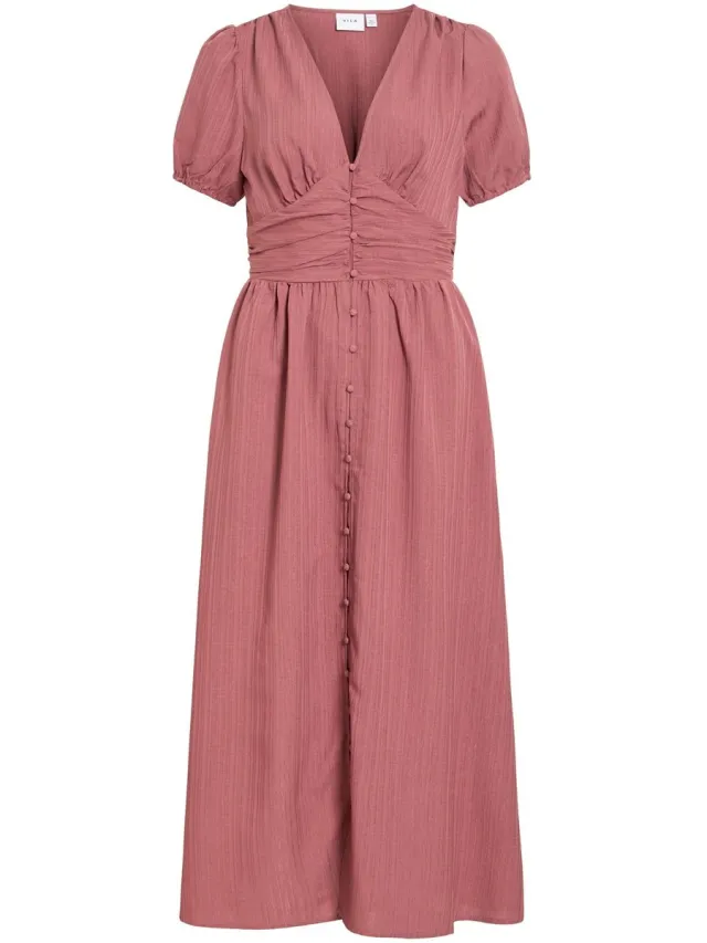 Vila maxi-jurk VIMALENE korte mouwen Nostalgia Rose1
