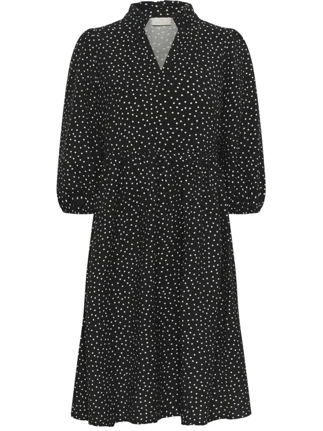 Kaffe Damesjurk met lange mouwen KAFFE Karea black w. chalk dot
