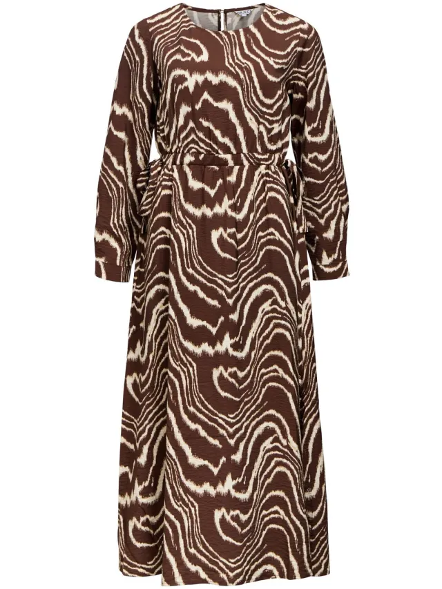 OBJECT COLLECTORS ITEM Object Maxi jurk Bedrukt Seal Brown1