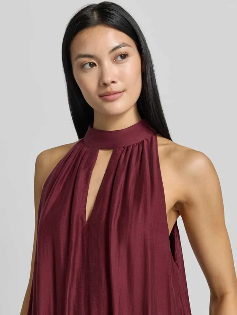 Jake*s Collection Midi-jurk van lyocellmix met cut-out kersenrood, foto 3