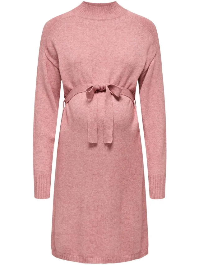 Only OLMLEVA LS BELT DRESS KNT - Dames - Maxi jurken Dusty Rose