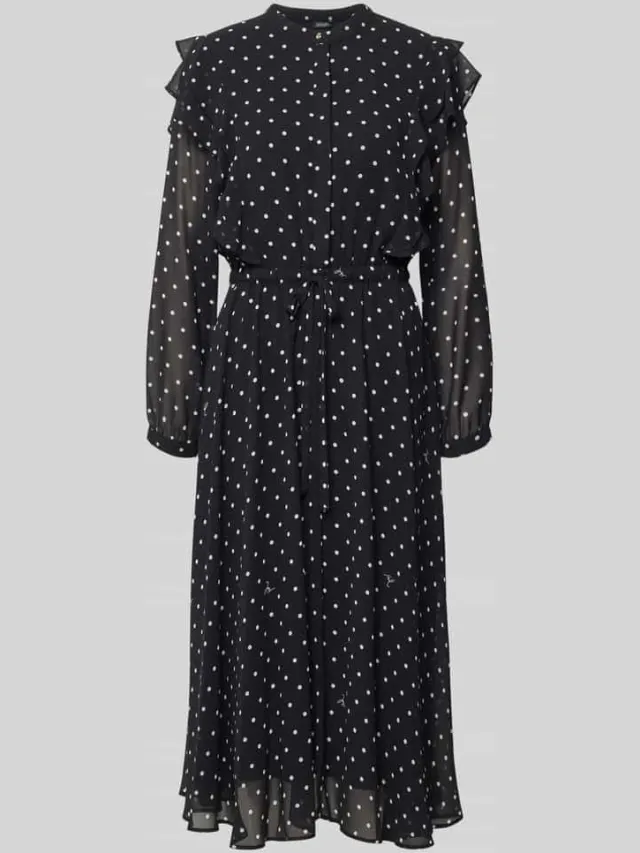 Joop! Midi-jurk in all-over look met Strikceintuur zwart, foto 2