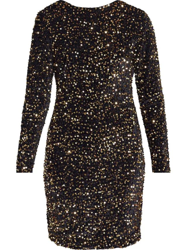Sisters Point Gigi-dr - Dames Jurk - Black/gold