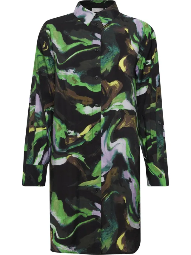 Fransa FRGILA TU 1 Dames Jurk Online Lime AOP SO24 02B