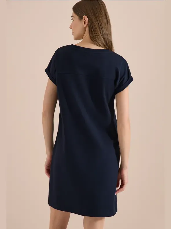cecil Knielange jersey jurk blauw, foto 3