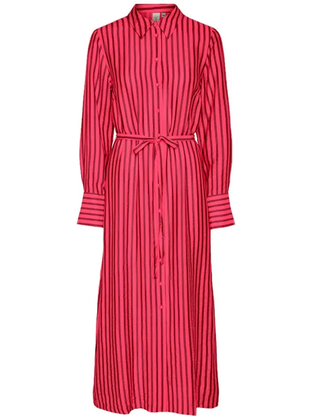 Yas Kaya Lange Jurk Met Lange Mouwen Rood 36 Vrouw Rethink Pink / Tibetan Red