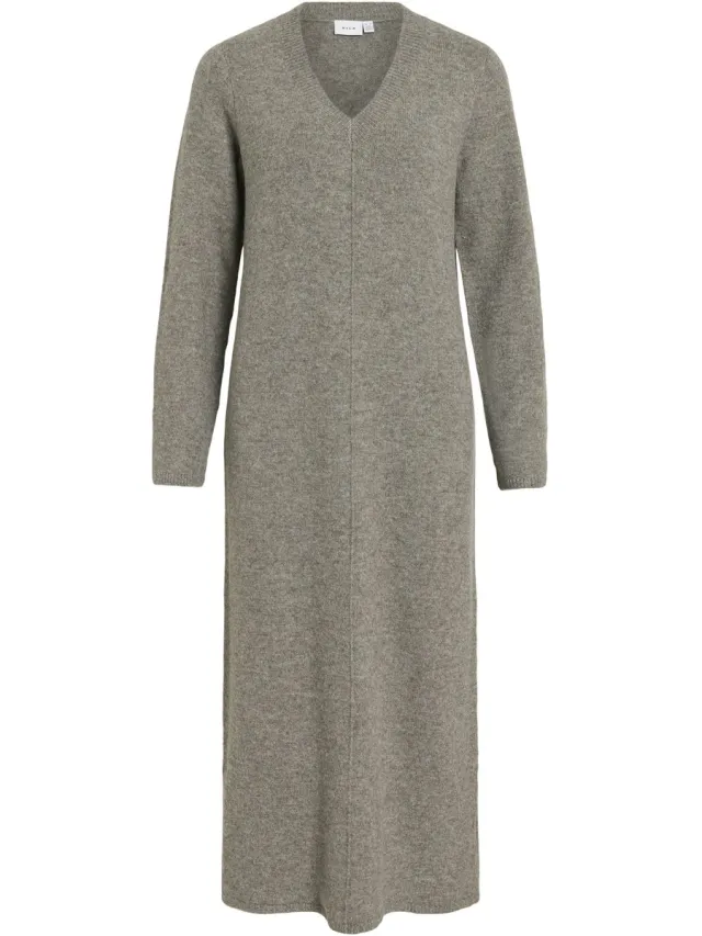 Vila VILIGA L/S V-NECK MIDI KNIT DRESS - NOOS - Dames - Mini jurken Falcon