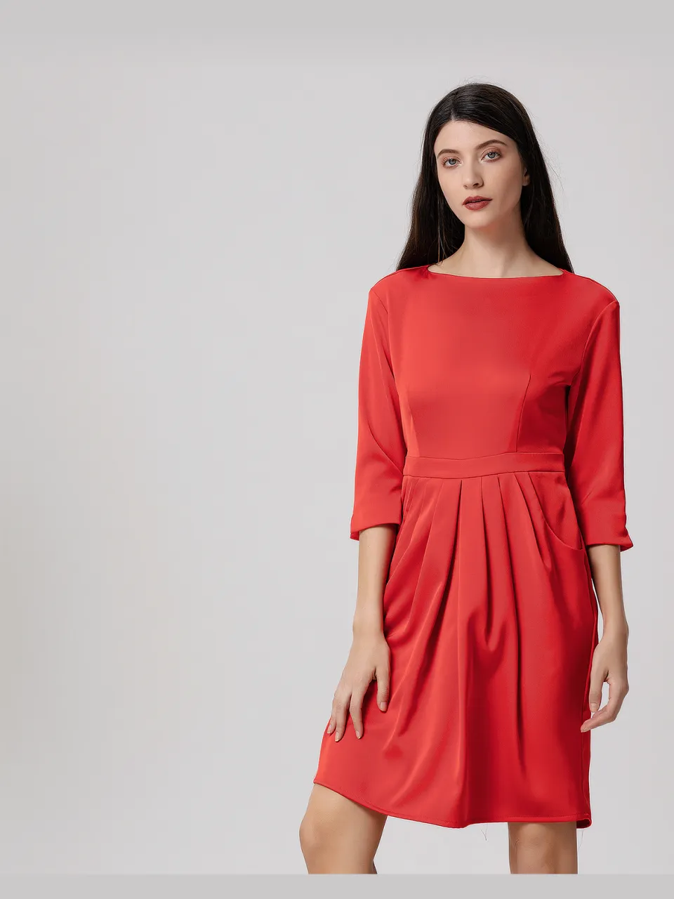 Smart & Joy Jurk met plooien en plooien Rood