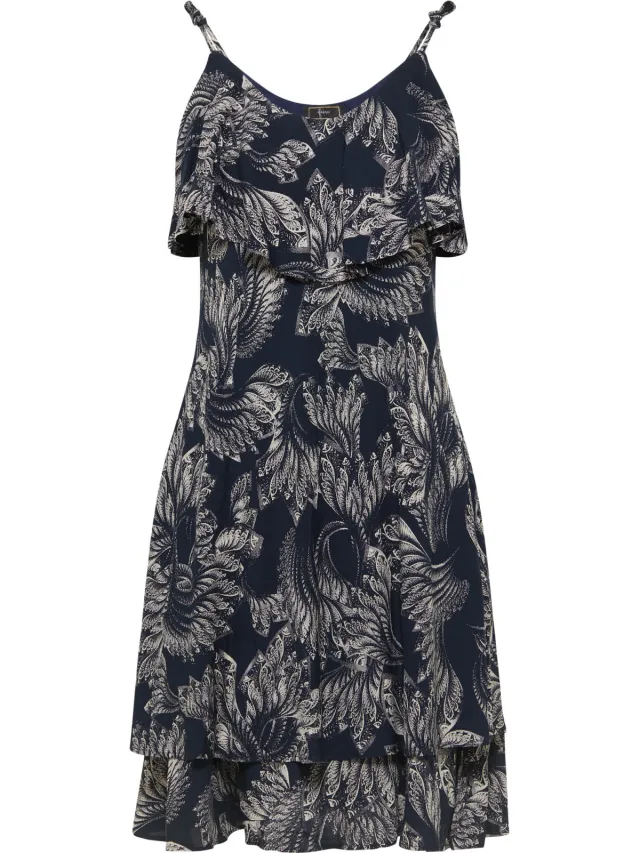 Faina jurk tylin marineblauw, foto 2