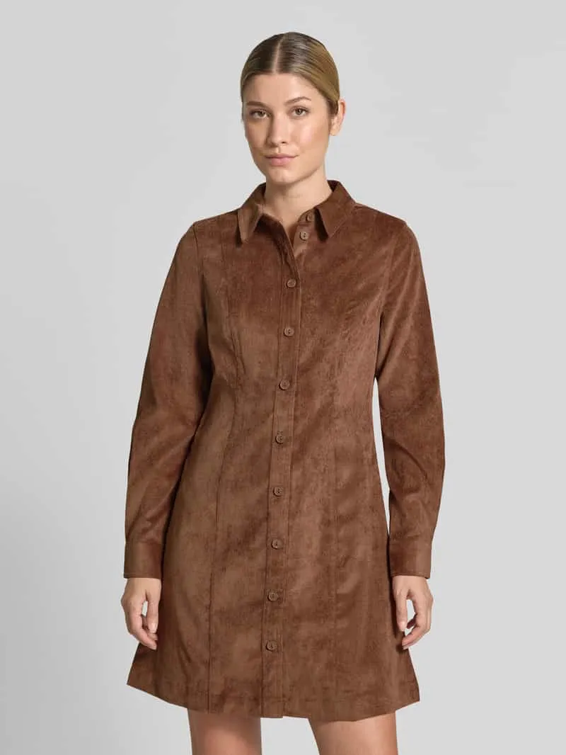 Vero Moda A-lijn vrijetijdsjurk in corduroy look model 'SANNE' Middenbruin