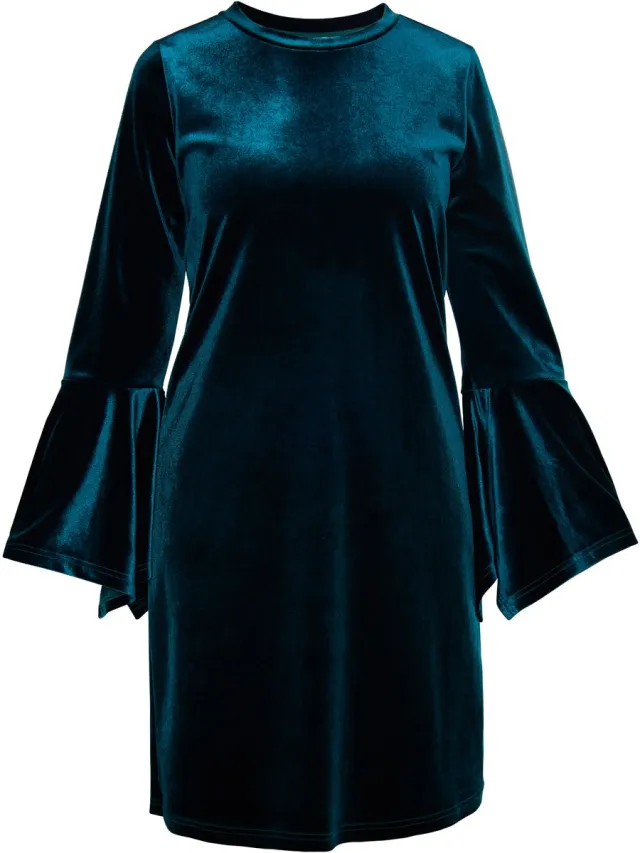 Usha Fluwelen mini-jurk benzine
