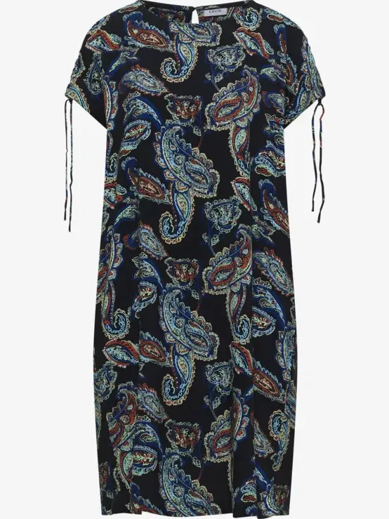cecil Knie-lange jurk met kapmouwtjes blauw, foto 3