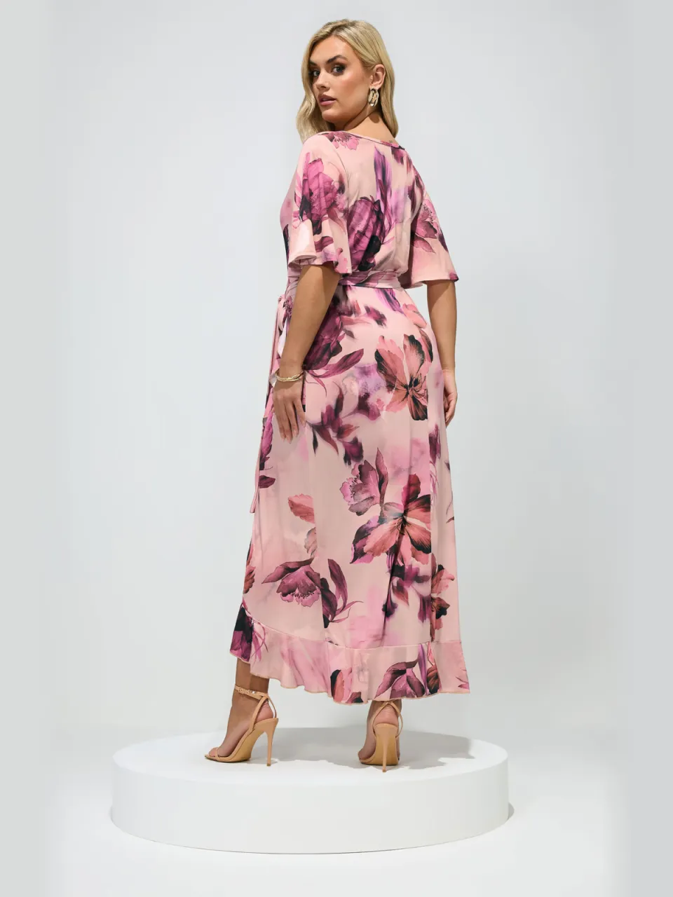 Yours London Roze Wikkeljurk Met Bloemenprint, foto 4