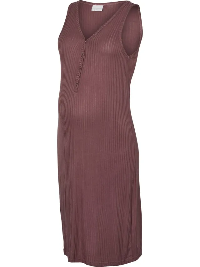 Mamalicious MLTRINITY LIA SL JRS NIGHTGOWN 2F NOOS - Dames - Pyjamas Rose Brown