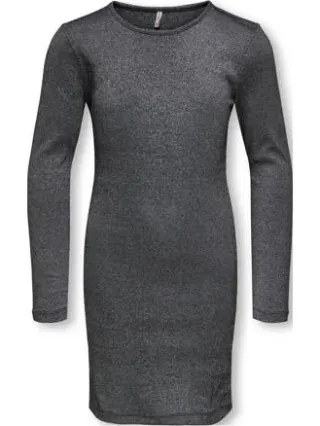 Only jurk met glitter grijs Zwart