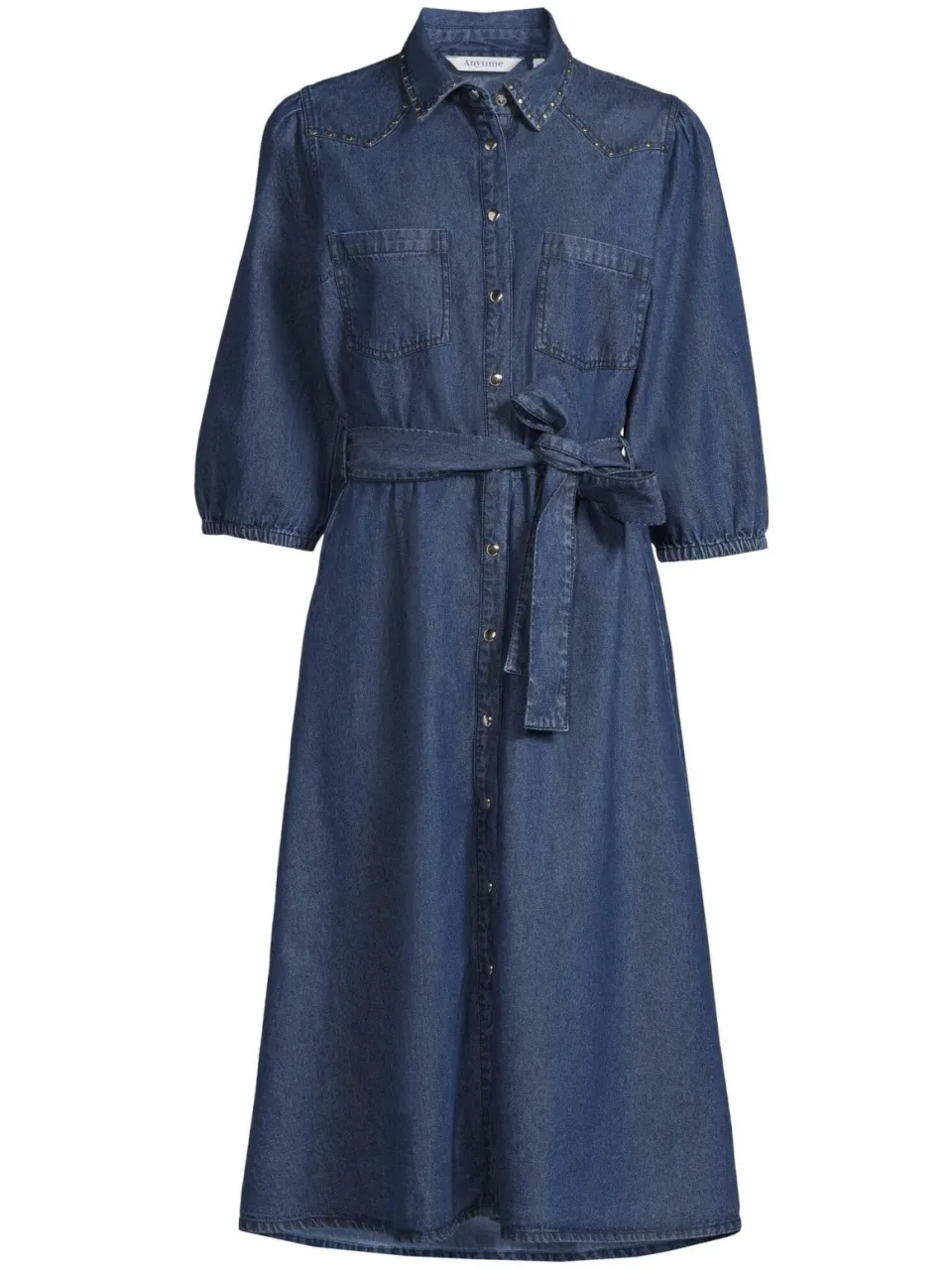 Anytime denim overhemdjurk donkerblauw, foto 2