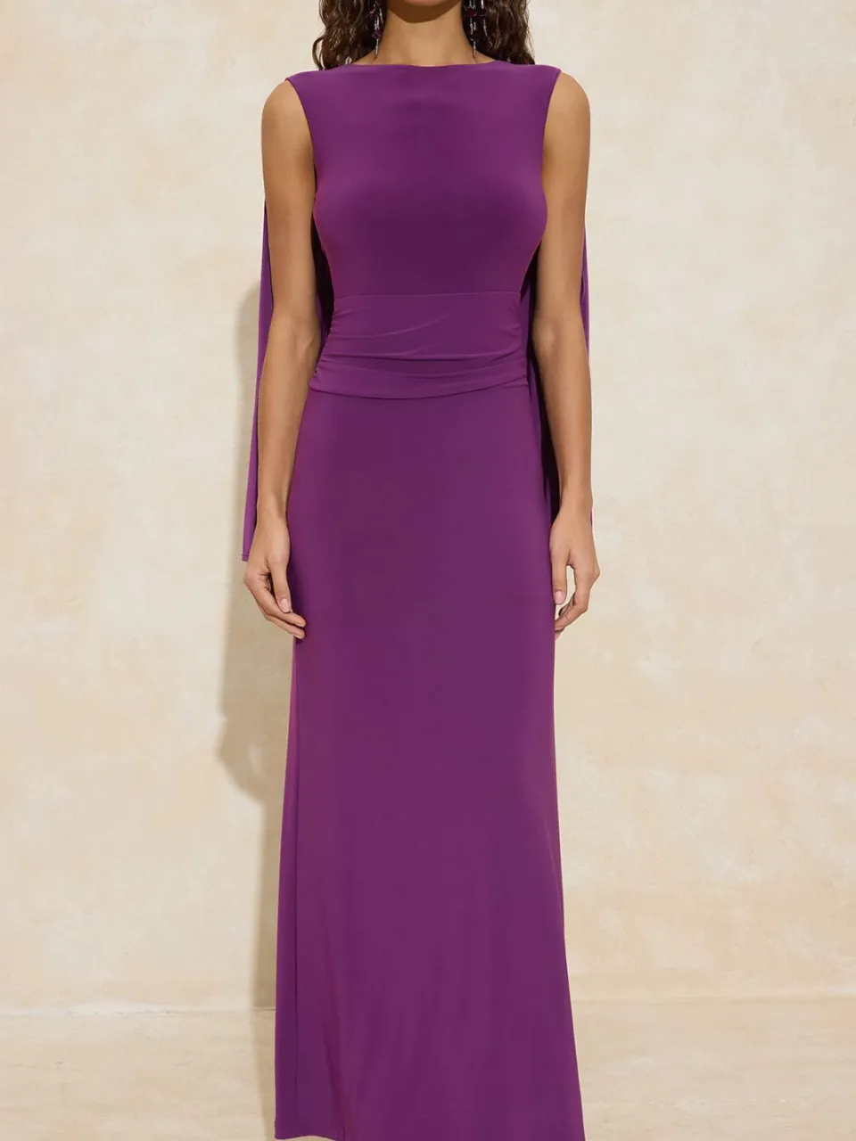 Trendyol TRENDYOLMİLLA Dames Paars Effen Maxi Mouwloos Stijlvol/Avond Recht Avond & Gala Jurk