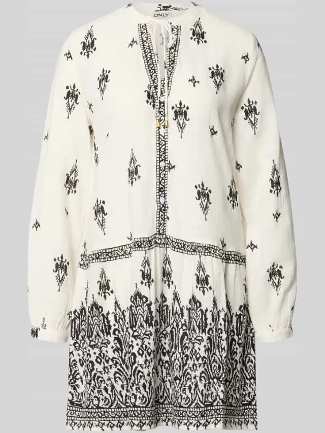 Only Tuniek vrijetijdsjurk van mix van katoen, viscose en modal model 'ALMA' wit, foto 2