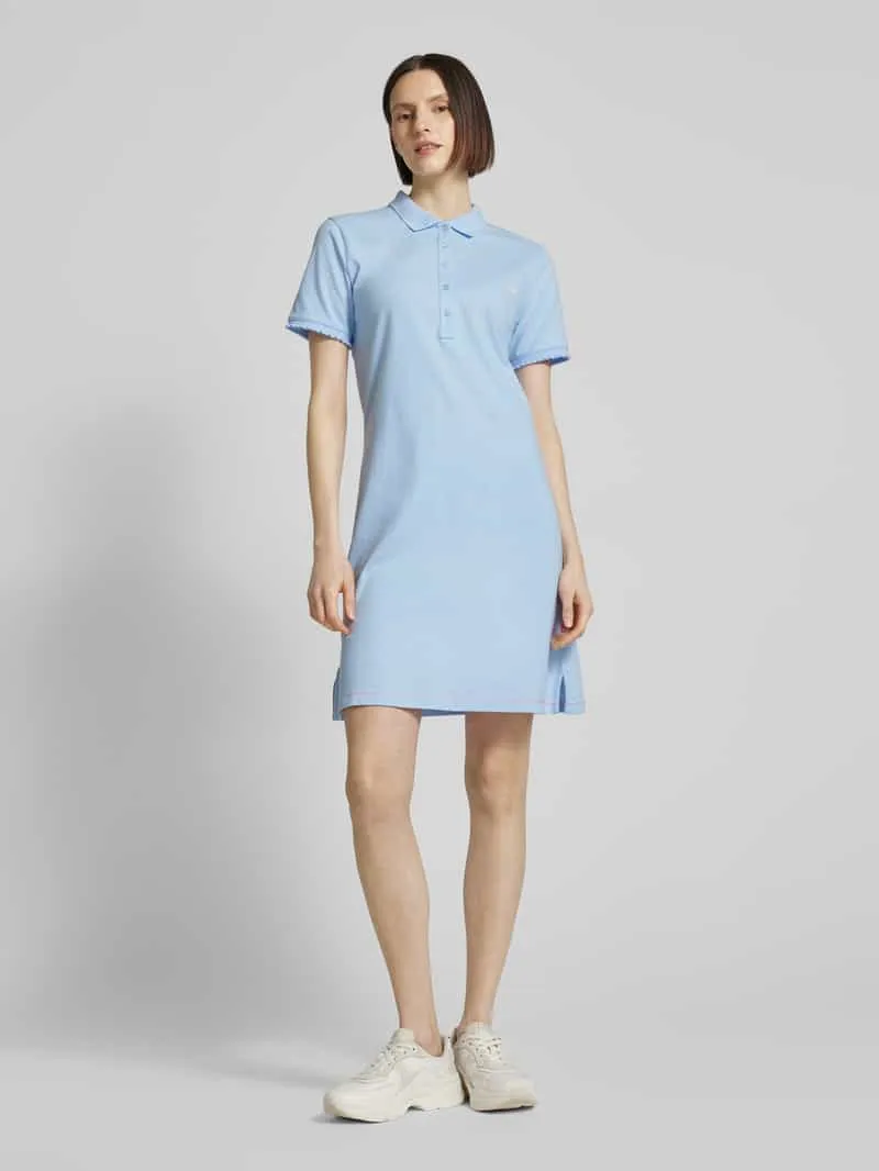 Frieda & Freddies Polojurk met motiefstitching lichtblauw, foto 4
