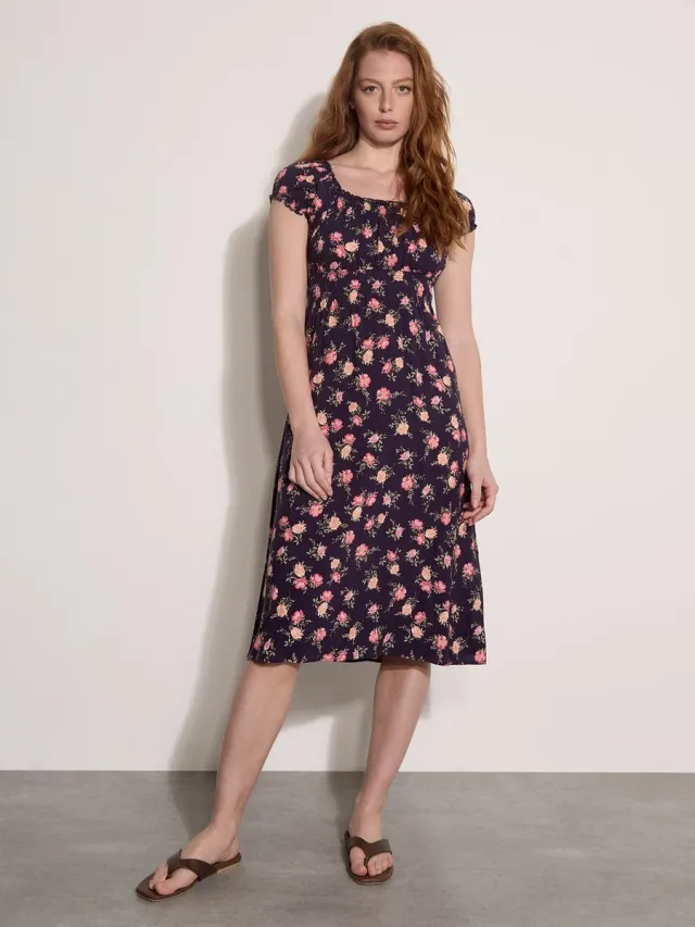 Apricot Vintage melkmeisje midi-jurk paars