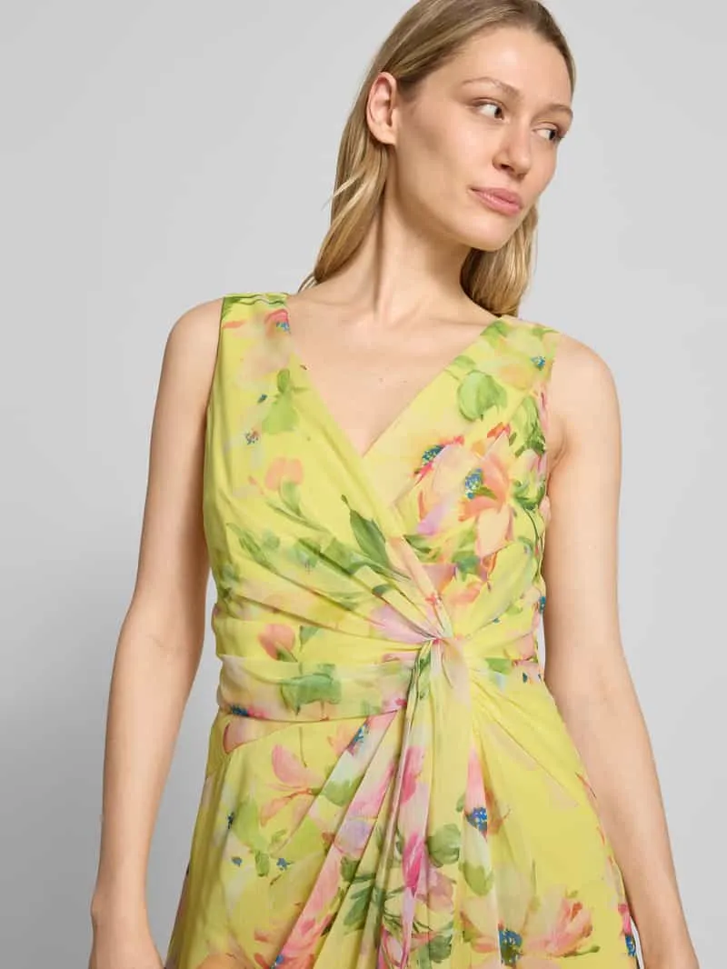 Adrianna Papell maxi-jurk in wikkellook met V-hals geel, foto 5