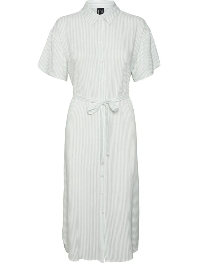 Vero Moda VMBUMPY SS CALF SHIRT DRESS WVN GA NOOS - Dames - Maxi jurken Silt Green