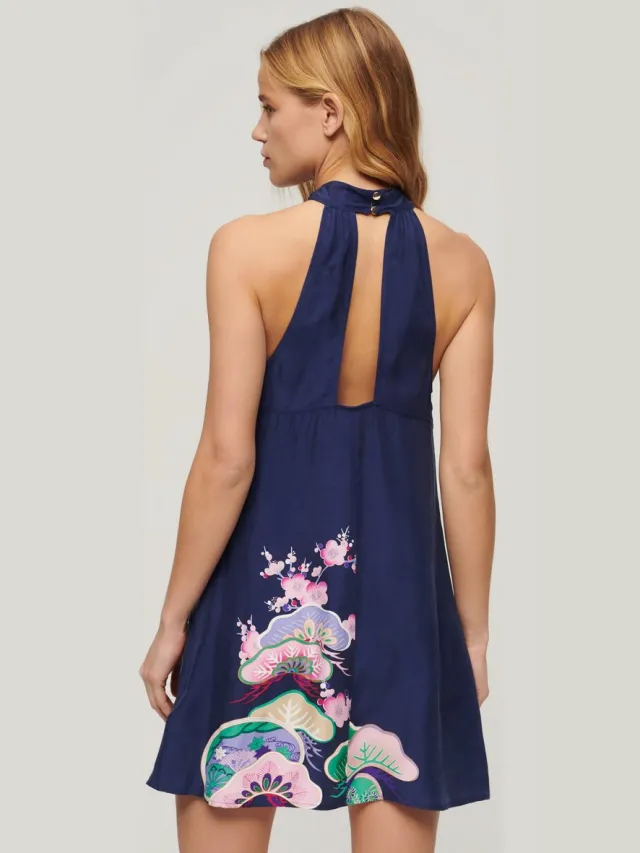Superdry Mouwloze mini-jurk met print - Dames - Jurken navy funetotsuru
